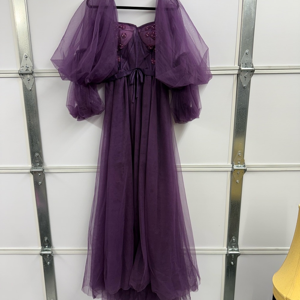 Elegant Purple Tulle Gown